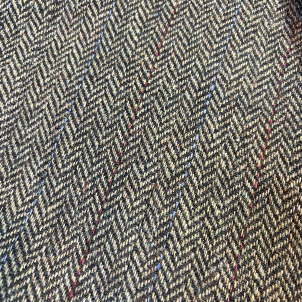 Vintage Wool Jacket‎ – 46 Gray Herringbone Tweed Leather Buttons - Picture 12 of 13